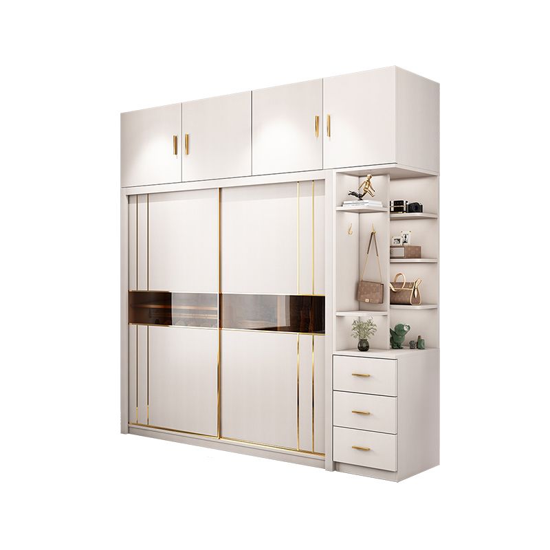 Modern Style Wardrobe Cabinet Glass Wardrobe Closet for Home