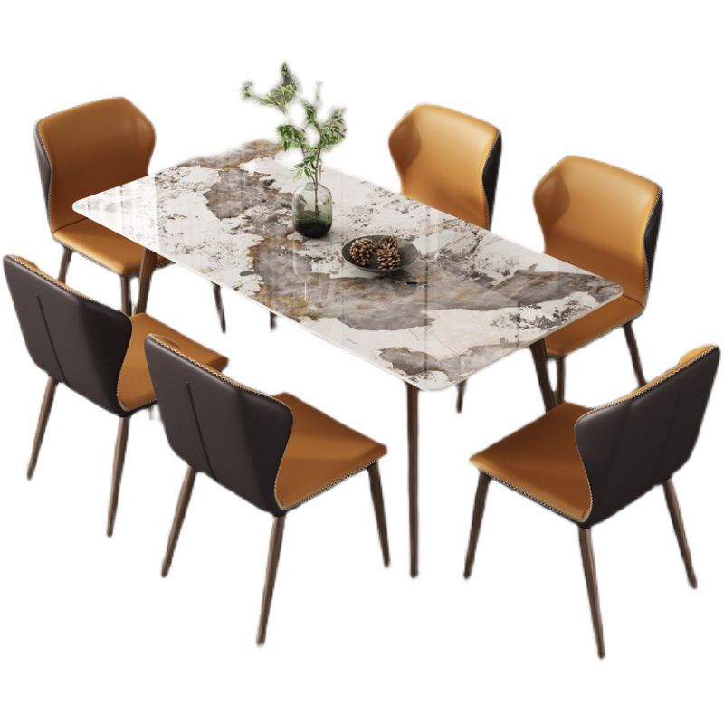 Rectangle Sintered Stone Dining Table Modern Style Dining Room Table Clearhalo 'Dining Tables & Seating' 'Dining Tables' 'dining_table' 'furn' 'furn_dining_table' 'Furniture' 'Kitchen & Dining Furniture' 1200x1200_77a1c3a4-706e-48fb-97e5-920fcc5fecd6