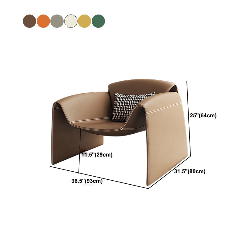 Contemporary Bonded Leather Arms Included Fixed Back Arm Chair