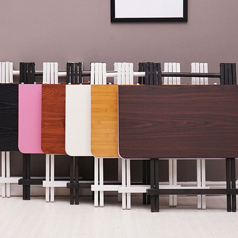 Modern Folding Wood Top Dining Table with Metal Leg for Living Room Clearhalo 'Dining Tables & Seating' 'Dining Tables' 'dining_table' 'furn' 'furn_dining_table' 'Furniture' 'Kitchen & Dining Furniture' 1200x1200_77a2fbcd-eed0-494f-a85f-0c4bd23aafd6