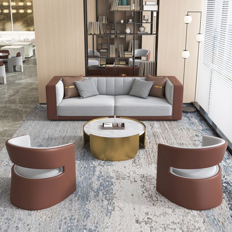 Moderne stijl armstoel faux lederen Parsons stoelen voor eetkamer