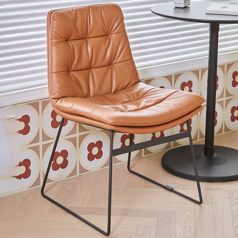 Industrial Dining Chairs Armless Chair with Metal Legs for Home