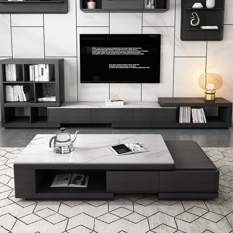 Single Coffee Table Slate Rectangular Coffee Table with Shelf Clearhalo 'Coffee & Accent Tables' 'Coffee Tables' 'coffee_tables' 'furn' 'furn_coffee_tables' 'Furniture' 'Living Room Furniture' 1200x1200_77a53116-e3a5-4809-990d-0cb3a3850ce0