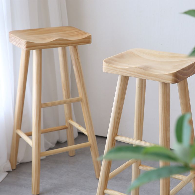 Coffee Shop Contemporary Barstool Indoor Wood 4 Legs Bar Stool with Pedal Clearhalo 'Bar Furniture' 'Bar Stools' 'bar_stools' 'furn' 'furn_bar_stools' 'Furniture' 'Kitchen & Dining Furniture' 1200x1200_77a590b0-2982-49a4-918a-2c347ef3b152
