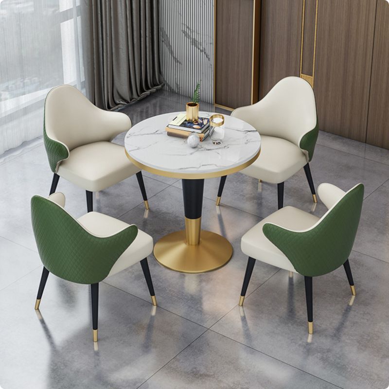 Modern Round Dining Table Set 1/4/5 Pieces Dining Set with Padded Chairs Clearhalo 'Dining Room Sets' 'Dining Tables & Seating' 'dining_room_set' 'furn' 'furn_dining_room_set' 'Furniture' 'Kitchen & Dining Furniture' 1200x1200_77a60727-f90c-420a-b57a-ff702e11a7c9
