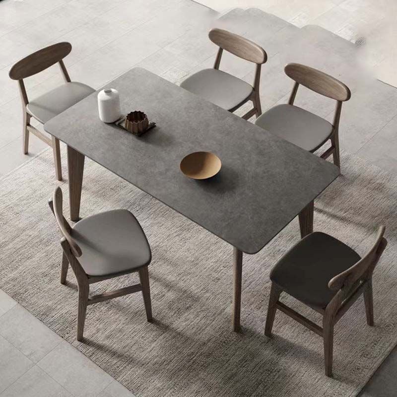 Mesa de comedor moderna de piedra sinterizada, mesa rectangular para uso doméstico