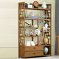Modern Bamboo Floor Shelf Bookcase Open Book Shelf for Study Room