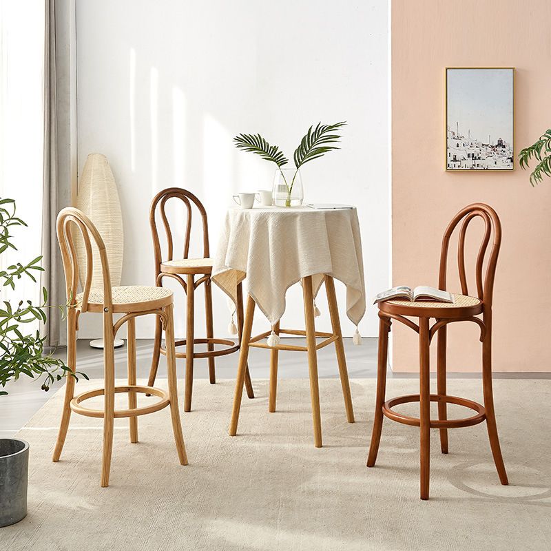 Contemporary Wooden Bar-stool Solid Round Seat Counter Bar Stool with Wood Legs Clearhalo 'Bar Furniture' 'Bar Stools' 'bar_stools' 'furn' 'furn_bar_stools' 'Furniture' 'Kitchen & Dining Furniture' 1200x1200_77a6eb32-ed69-4651-a7dc-6a85bc89443a