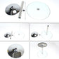 Round Tulip Base Contemporary Dining Table Three-Color Fixed Table of Glass Clearhalo ' dining_table' 'Dining Tables & Seating' 'Dining Tables' 'furn' 'furn_dining_table' 'Furniture' 'furniture_dining_table' 'Kitchen & Dining Furniture' 'kitchen&dining_furn' 'kitchen' 'kitchen_dining_table' 1200x1200_77a70aa6-dd4e-48e1-b5ae-4624d5fb128f