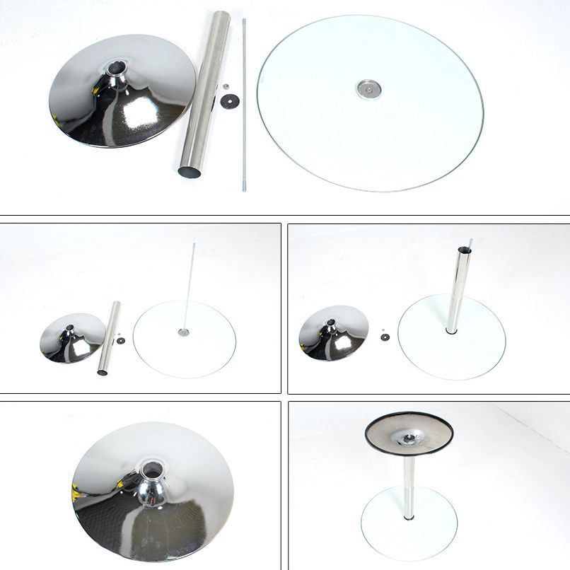 Round Tulip Base Contemporary Dining Table Three-Color Fixed Table of Glass Clearhalo ' dining_table' 'Dining Tables & Seating' 'Dining Tables' 'furn' 'furn_dining_table' 'Furniture' 'furniture_dining_table' 'Kitchen & Dining Furniture' 'kitchen&dining_furn' 'kitchen' 'kitchen_dining_table' 1200x1200_77a70aa6-dd4e-48e1-b5ae-4624d5fb128f