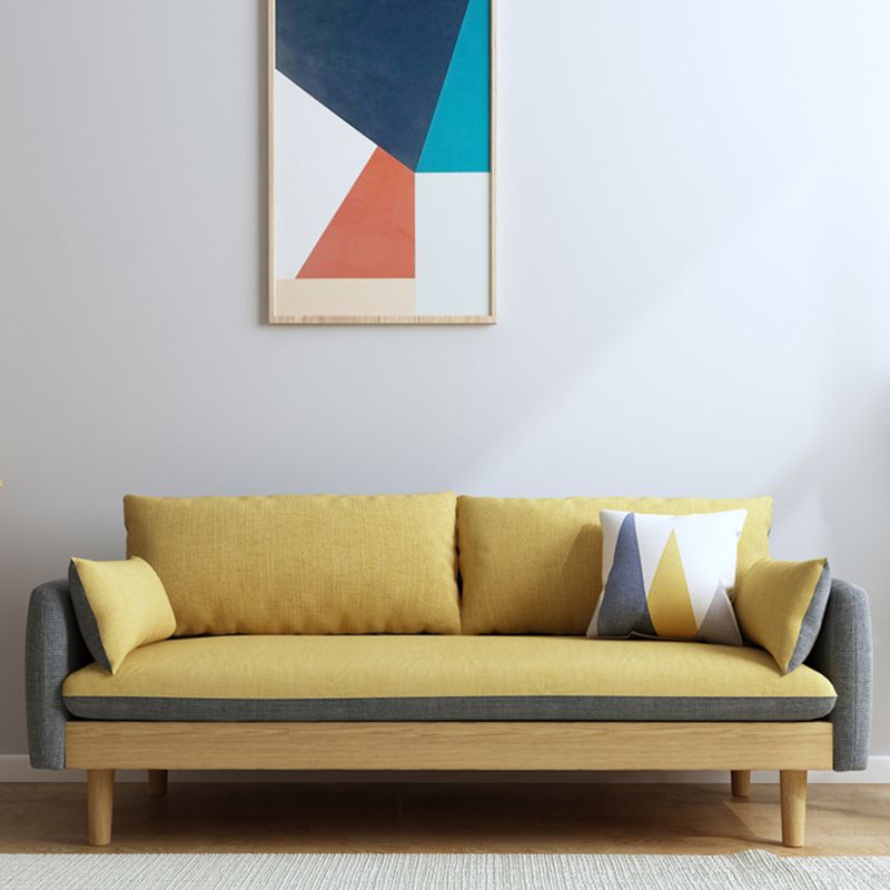 Contemporain 29.9 "H Coton Blend Square ARM SOFA pour l'appartement