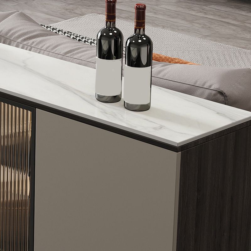 Armoires à buffet de haut blanc glamour portes en verre buffet pour le salon