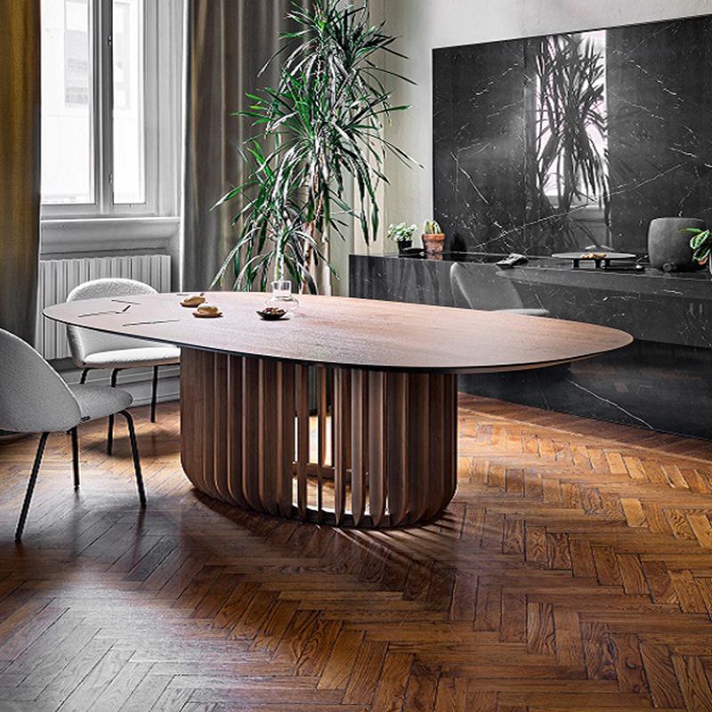 Solid Wood Modern Oval Dining Table Wood Top Table for Kitchen and Dining Room Clearhalo ' dining_table' 'Dining Tables & Seating' 'Dining Tables' 'furn' 'furn_dining_table' 'Furniture' 'furniture_dining_table' 'Kitchen & Dining Furniture' 'kitchen&dining_furn' 'kitchen' 'kitchen_dining_table' 1200x1200_77ab23d2-6549-48b0-aaa6-c40c786aa127