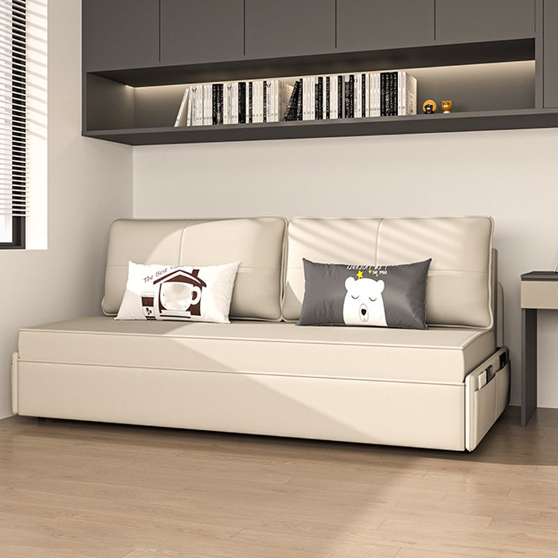 Kussen terug witte slaper bank gebonden lederen Scandinavisch futon bank bed