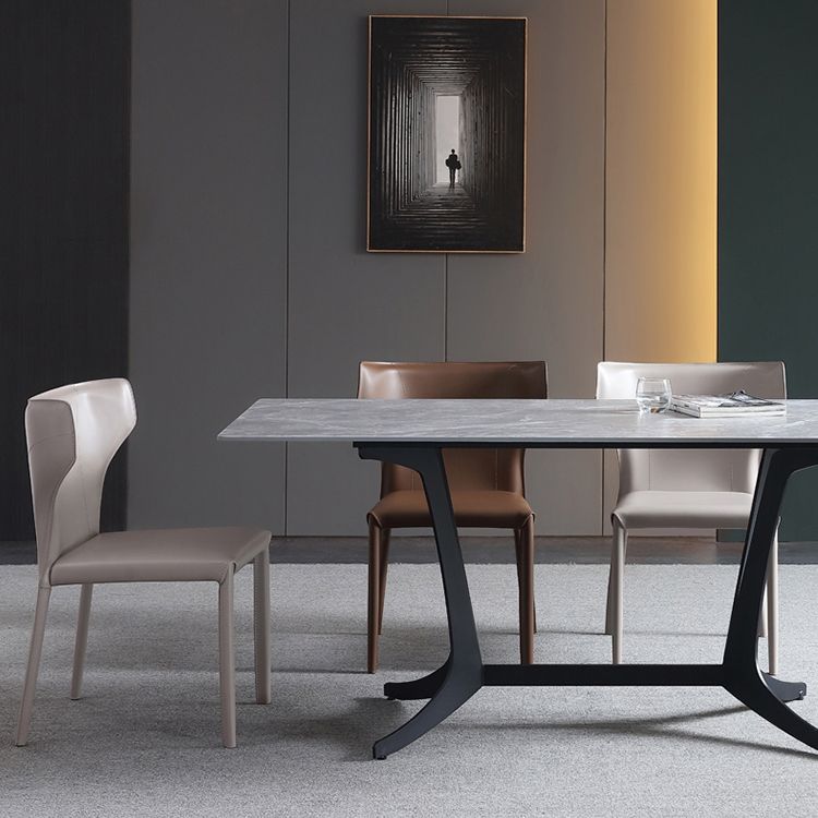 Designer Style Leather Dining Side Chair Wingback Dining Chair for Home Use Clearhalo ' kitchen&dining_furn' 'Dining Chairs' 'Dining Tables & Seating' 'dining_chair' 'furn' 'furn_dining_chair' 'Furniture' 'furniture_dining_chair' 'Kitchen & Dining Furniture' 'kitchen' 1200x1200_77ad1131-0954-4f24-a070-51be43ac24c7