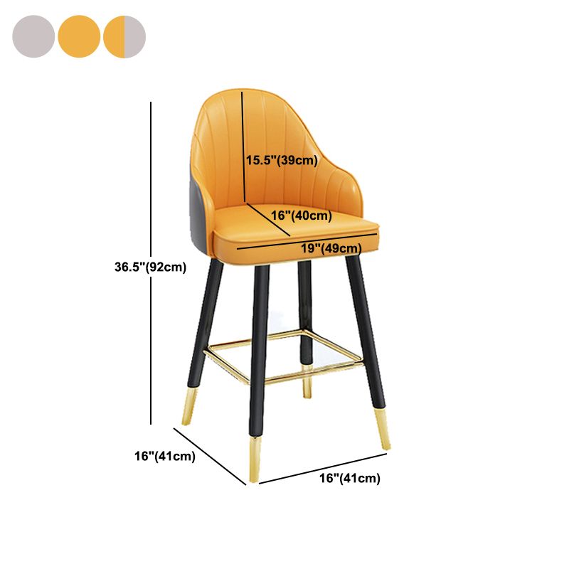 Modern Swivel Home Bar Stool Matte Finish Leather Armed Stool Clearhalo 'Bar Furniture' 'Bar Stools' 'bar_stools' 'furn' 'furn_bar_stools' 'Furniture' 'Kitchen & Dining Furniture' 1200x1200_77ad6009-a61d-4964-8285-dedb67cb6bc7