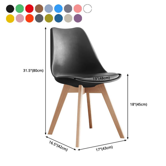Scandinavian Home Side Chair Wood Upholstered Solid Back Dining Room Chair Clearhalo ' kitchen&dining_furn' 'Dining Chairs' 'Dining Tables & Seating' 'dining_chair' 'Furniture' 'furniture_dining_chair' 'Kitchen & Dining Furniture' 'kitchen' 1200x1200_77adaa7d-d3e4-4182-bd07-743f14b559ce