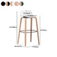 Plastic Low Back Bar Stools Scandinavian Beech Wood Base Barstool