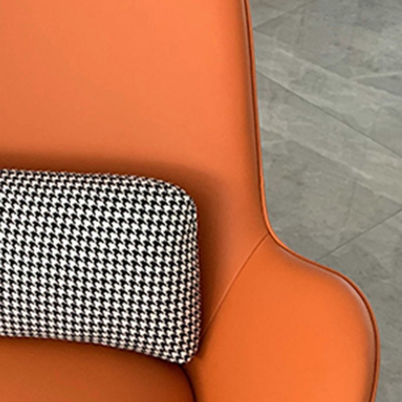 37.5"L x 37"W x 34"H Casual Eggshell Chair Faux Leather and Velvet Accent Chair Clearhalo 'Accent Chairs' 'accent_chairs' 'Chairs & Seating' 'furn' 'furn_accent_chairs' 'Furniture' 'Living Room Furniture' 1200x1200_77b0c80d-4212-4f69-8a82-a19b10c211a6