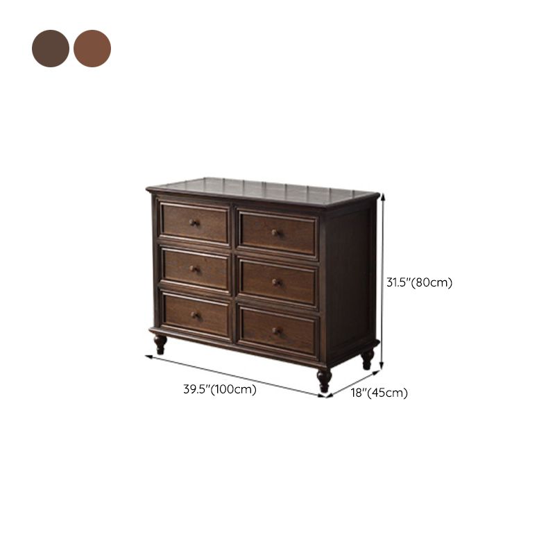 Commode de rangement en bois massif, commode traditionnelle avec tiroirs