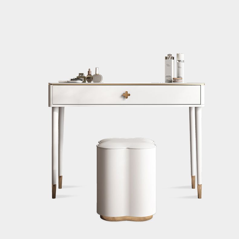 Tavolo da toep in legno in legno bianco vanità set di sgabelli lussuosi