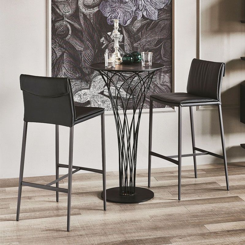 Taburete de barra de metal de estilo contemporáneo