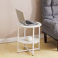Contemporary Cross Legs End Table Round Double Tier End Table