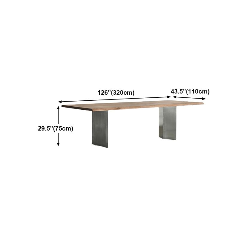 Rectangle Double Pedestal Luxury Dining Table Fixed Table with Solid Wood Clearhalo 'Dining Tables & Seating' 'Dining Tables' 'dining_table' 'furn' 'furn_dining_table' 'Furniture' 'furniture_dining_table' 'Kitchen & Dining Furniture' 'kitchen' 'kitchen_dining_table' 1200x1200_77b63095-4aa7-421b-a78d-df78592d56e7