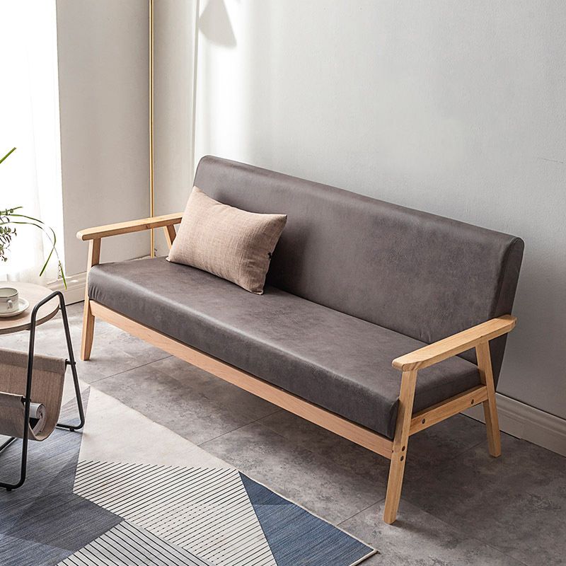 Divano in leatine in finto 23,62 "d x 27,55" divano a braccio quadrato per soggiorno