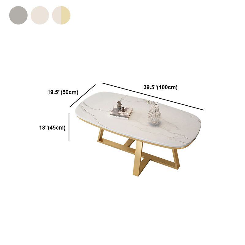 Glamourübergreifende Beine Couchtisch Schiefer rechteckiger Cocktailtisch