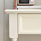 Modern Style Pine White Rectangular 4 Legs Dressing Table with 2 Drawers