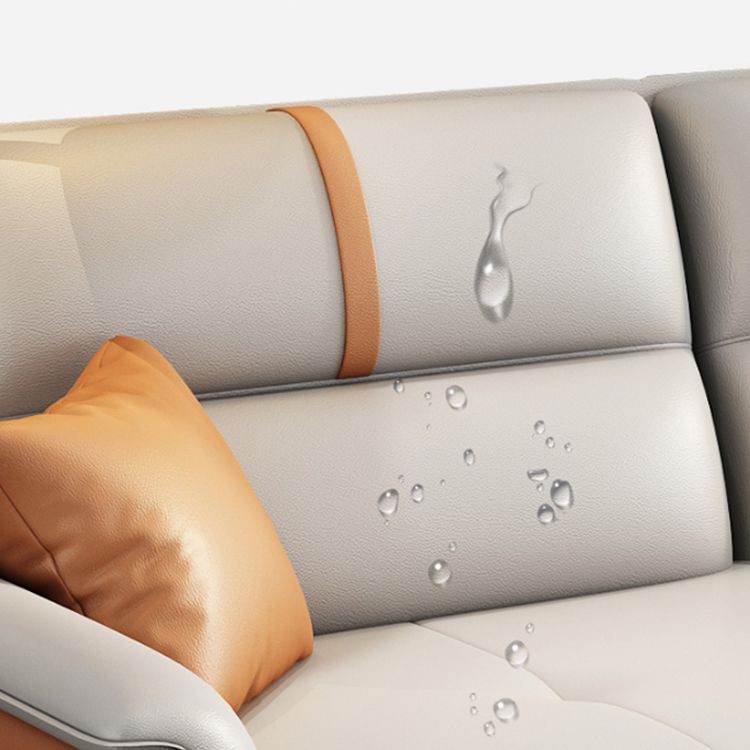 Pillow Top Arm Sofa 35.43" High Faux Leather Sofa for Living Room Clearhalo 'furn' 'furn_sofas' 'Furniture' 'Living Room Furniture' 'Sofa' 'sofas' 1200x1200_77ba1a3b-1ce6-4e4f-bf46-500e44f6558c