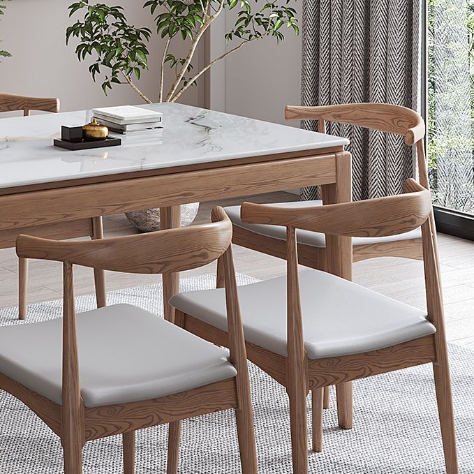 Rectangle Mid-Century Modern Dining Table White Sintered Stone Table with 4 Ash Solid Wood Legs Clearhalo ' dining_table' 'Dining Tables & Seating' 'Dining Tables' 'furn' 'furn_dining_table' 'Furniture' 'furniture_dining_table' 'Kitchen & Dining Furniture' 'kitchen&dining_furn' 'kitchen' 'kitchen_dining_table' 1200x1200_77bad32c-0927-4584-9f72-9537e325be88