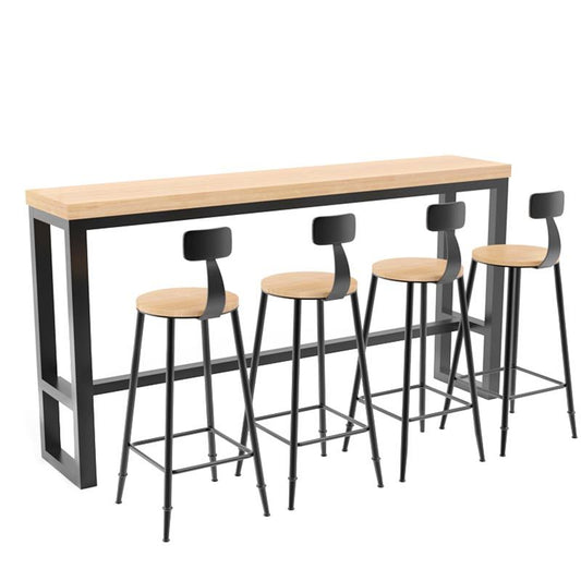 Solid Wood Pub Dining Set 1/2/5/9 Pieces Rectangle Indoor Glam Counter Height Set Clearhalo 'Bar Furniture' 'furn' 'furn_home_bar_bar_sets' 'Furniture' 'Home Bars & Bar Sets' 'home_bar_bar_sets' 'Kitchen & Dining Furniture' 1200x1200_77bb785e-149a-4023-843c-e4c82b76b08f