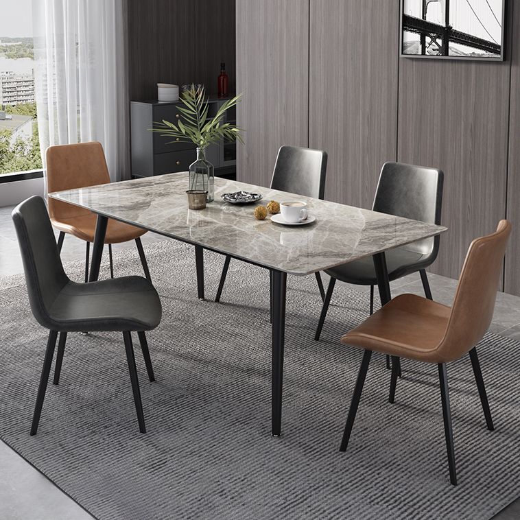 Modern Rectangle Dining Table Sintered Stone 4 Legs Table for Dining Room Clearhalo 'Dining Tables & Seating' 'Dining Tables' 'dining_table' 'furn' 'furn_dining_table' 'Furniture' 'Kitchen & Dining Furniture' 1200x1200_77bc2aba-4576-4c7f-8e2f-8172d7ed9f00