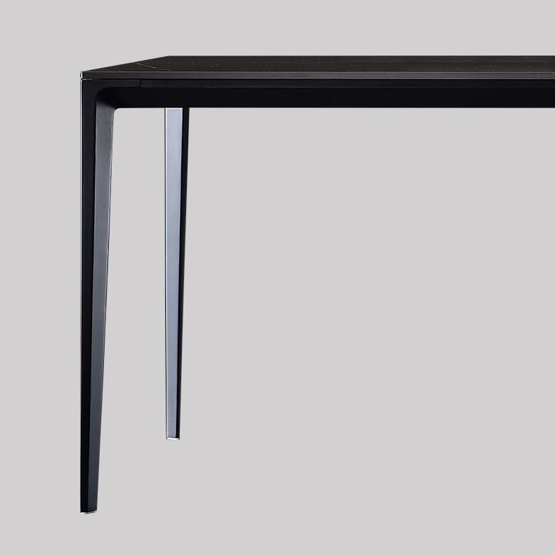 Simplicity Rectangle Dining Room Table Sintered Stone Table with 4 Black Legs Clearhalo ' dining_table' 'Dining Tables & Seating' 'Dining Tables' 'furn' 'furn_dining_table' 'Furniture' 'furniture_dining_table' 'Kitchen & Dining Furniture' 'kitchen&dining_furn' 'kitchen' 'kitchen_dining_table' 1200x1200_77bcd737-5fed-47b3-bed5-555e89068943