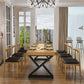 Pine Solid Wood Dining Table Industrial Rectangle Table with Double Pedestal Clearhalo 'Dining Tables & Seating' 'Dining Tables' 'dining_table' 'furn' 'furn_dining_table' 'Furniture' 'Kitchen & Dining Furniture' 1200x1200_77bdddb6-eca1-41c1-8efd-1e892b19f9c8