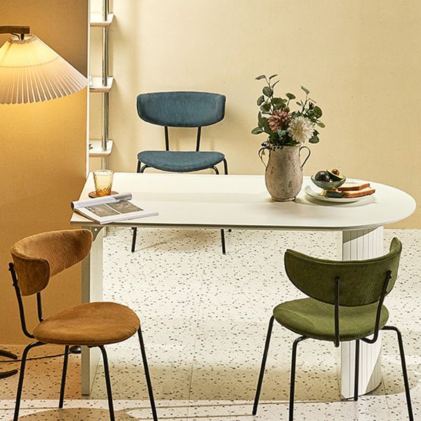 Wood Top Dining Table Traditional Luxury Dining Table with White Sled Base Clearhalo 'Dining Tables & Seating' 'Dining Tables' 'dining_table' 'furn' 'furn_dining_table' 'Furniture' 'Kitchen & Dining Furniture' 1200x1200_77be1b24-1254-469b-ad32-61814ee7fcd4