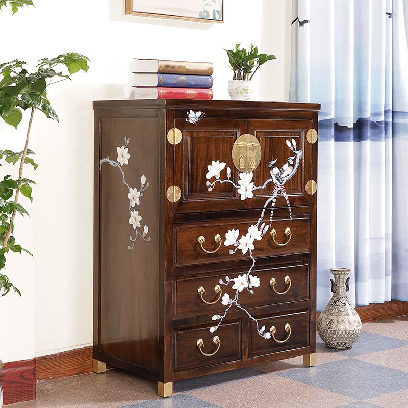Minimalistic Brown/Wood Accent Chest with Drawers and Wooden Legs Clearhalo 'Cabinets & Chests' 'cabinets_chests' 'furn' 'furn_cabinets_chests' 'Furniture' 'Living Room Furniture' 1200x1200_77bed0dc-47b7-485f-8fe7-68dc646f04d7