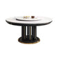 Glam Style Table Pedestal Dining Table with Turntable for Kitchen