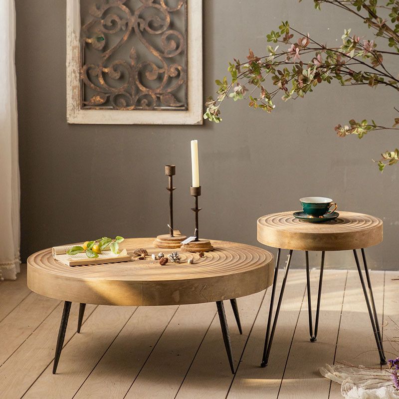Contemporary Solid Wood Cocktail Table Light Wood Distressed Coffee Table Clearhalo 'Coffee & Accent Tables' 'Coffee Tables' 'coffee_tables' 'furn' 'furn_coffee_tables' 'Furniture' 'Living Room Furniture' 1200x1200_77c00fa7-5c9d-4667-8569-0f3766e84020