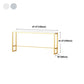Glam Rectangle Indoor Pub Bar Table Gold Iron Bar Dining Table with Trestle Pedestal Clearhalo 'Bar Furniture' 'Bar Tables' 'bar_tables' 'furn' 'furn_bar_tables' 'Furniture' 'furniture_bar_tables' 'Kitchen & Dining Furniture' 'kitchen&dining_furn' 'kitchen' 1200x1200_77c02bf7-39d1-446d-8206-e1b68c35b84d