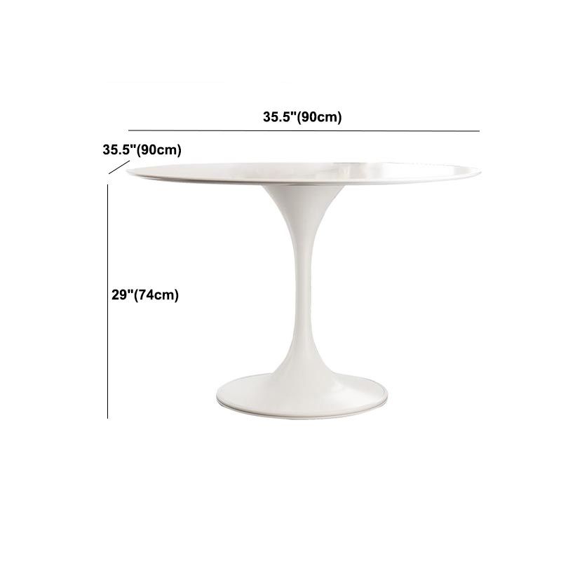 White Modern Round Dining Table Sintered Stone Top Tulip Base Table Clearhalo 'Dining Tables & Seating' 'Dining Tables' 'dining_table' 'furn' 'furn_dining_table' 'Furniture' 'Kitchen & Dining Furniture' 1200x1200_77c389e0-c656-49e8-93c6-9f3e10eaa2f4