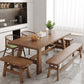 Simplicity Style Dinette Table Solid Wood Rectangle Dinner Table in Brown