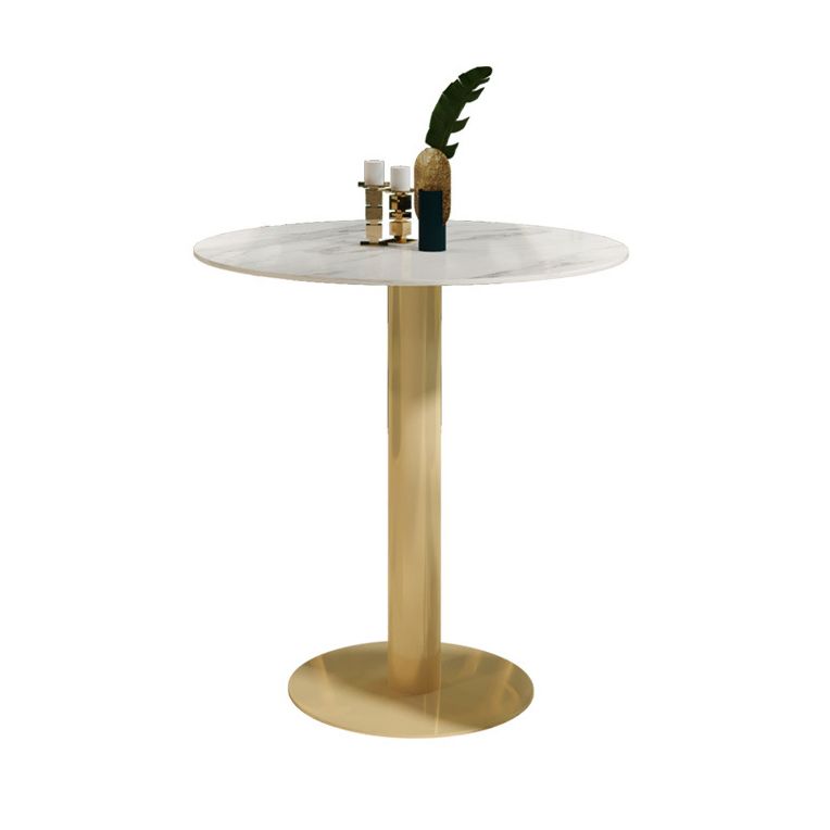 Glam Style Dining Room Set with Round Sintered Stone Top and Pedestal Base Dining Furniture Clearhalo 'Dining Room Sets' 'Dining Tables & Seating' 'dining_room_set' 'furn' 'furn_dining_room_set' 'Furniture' 'furniture_dining_room_set' 'Kitchen & Dining Furniture' 'kitchen&dining_furn' 'kitchen' 1200x1200_77c499ba-c65c-4d25-8110-959331cbb0b8