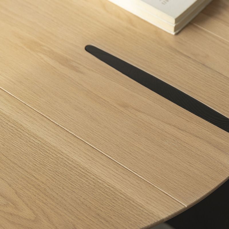 Skandinavische runde Massivholz -Couchtisch mit 2 Beinkaffee in der Brone