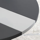 Contemporary Round Wooden Dining Table with Double Drop Leaf