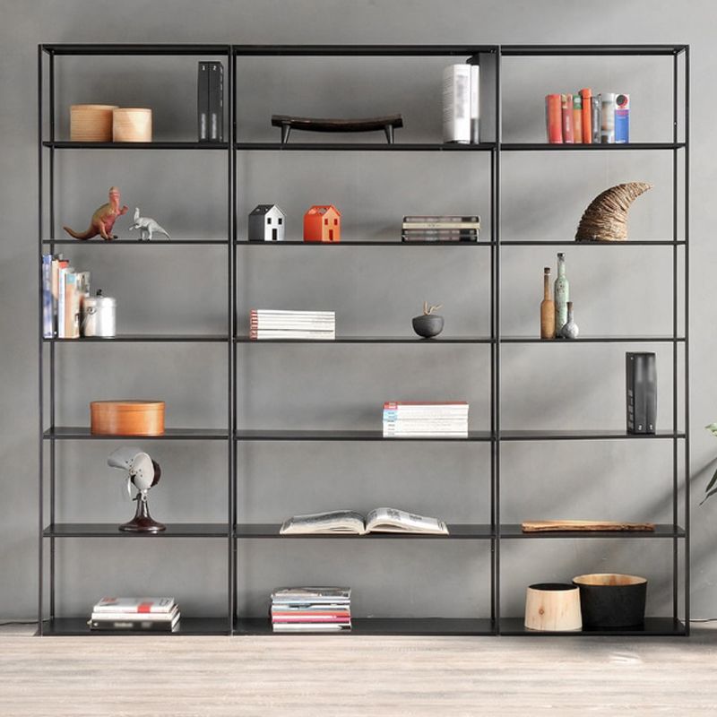 Metal Bookcase Minimalist Book Shelf with Rectangular Shelves Clearhalo 'Bookcases' 'furn' 'furn_bookcases' 'Furniture' 'furniture_bookcases' 'kitchen' 'kitchen_bookcases' 'Living Room Furniture' 'Office Furniture' 1200x1200_77c554b6-1505-4b42-87fd-b472da2fb8ff