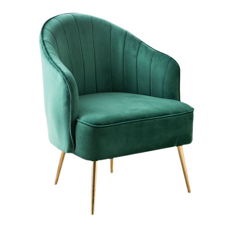 24.4"W Velvet Sloped Arms Barrel Chair with Basic Four Legs and Sewn Pillow Back Clearhalo 'Accent Chairs' 'accent_chairs' 'Chairs & Seating' 'furn' 'furn_accent_chairs' 'Furniture' 'Living Room Furniture' 1200x1200_77c58fe7-89d1-4545-94b3-9de17b9b8f7c