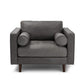 Faux Leather Modern Sofa 37.7"W Square Arm Sofa with 2 Pillows for Living Room Clearhalo 'furn' 'furn_sofas' 'Furniture' 'furniture_sofas' 'kitchen' 'kitchen_sofas' 'Living Room Furniture' 'Sofa' 'sofas' 1200x1200_77c6f05a-9f8d-4cd3-bdbf-33643af492e0